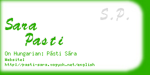 sara pasti business card