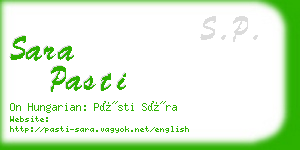 sara pasti business card